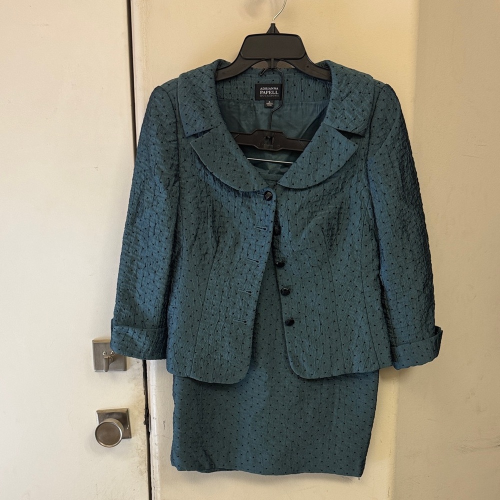 Adrianna Papell Teal Textured Jacket